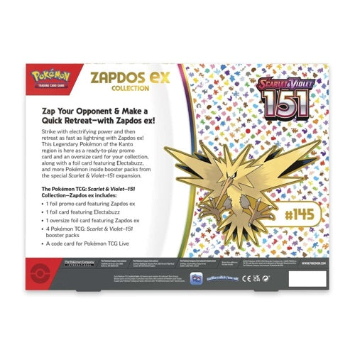 Pokemon TCG Scarlet & Violet 151 Zapdos EX Collection Box