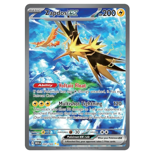 Pokemon Scarlet & Violet 151 Zapdos ex #202 Special Illustration Rare