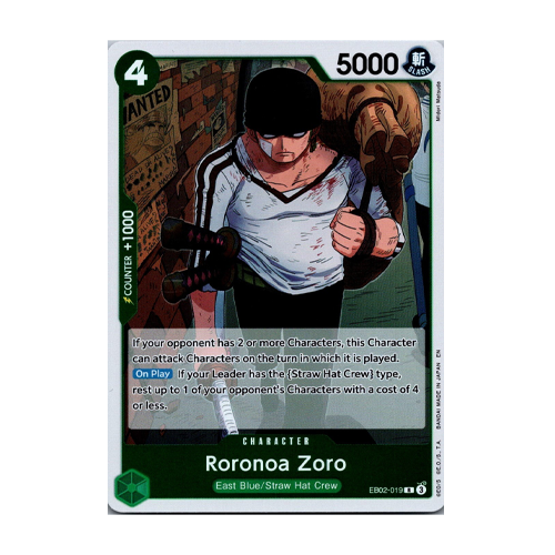 One Piece TCG Extra Booster Roronoa Zoro EB02-019 – Rare